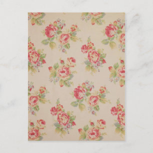 Cartão Postal Linda e elegante padrão floral feminino