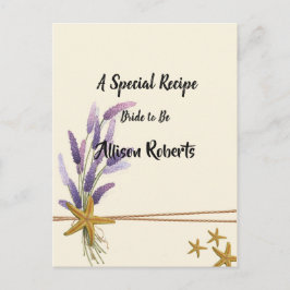 Cartão Postal linda e simples estrela-do-mar Chá de Noiva