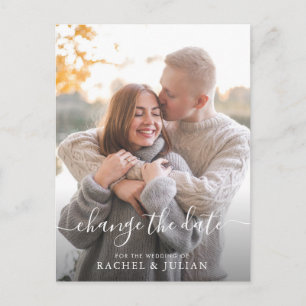 Cartão Postal Linda escrita branca muda a data