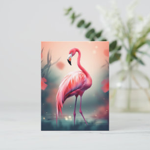 Cartão Postal Linda Flamingo AI gerada