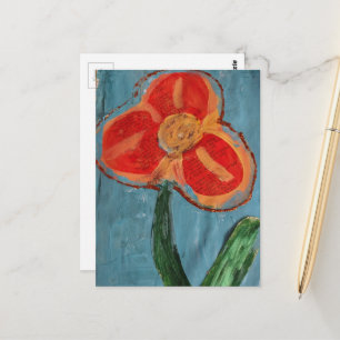 Cartão Postal Linda Flor de Mídia Mista