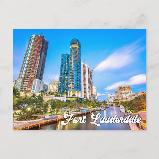 Cartão Postal Linda Fort Lauderdale, Flórida, Estados Unidos (Frente)