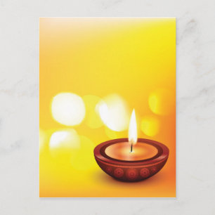 Cartão Postal Linda ilustração diwali diya