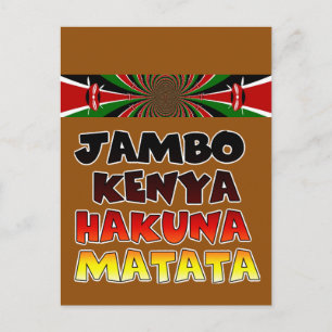 Cartão Postal Linda Jambo Kenya Hakuna Matata Lovely Art