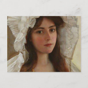 Cartão Postal Linda jovem senhora por Albert Lynch, arte vintage