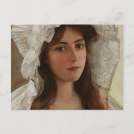 Cartão Postal Linda jovem senhora por Albert Lynch, arte vintage