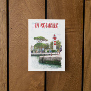 Cartão Postal Linda La Rochelle França Watercolor Viagem