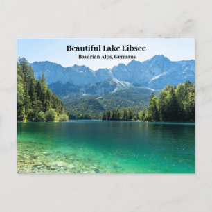 Cartão Postal Linda lagoa Eibsee Alpes da Baviera Alemanha