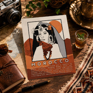 Cartão Postal Linda mulher berbere de Marraquexe Marrocos