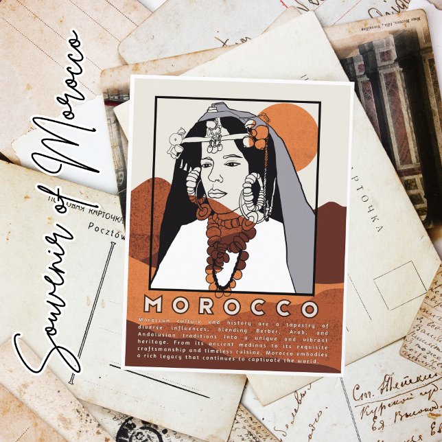 Cartão Postal Linda mulher berbere de Marraquexe Marrocos (Criador carregado)