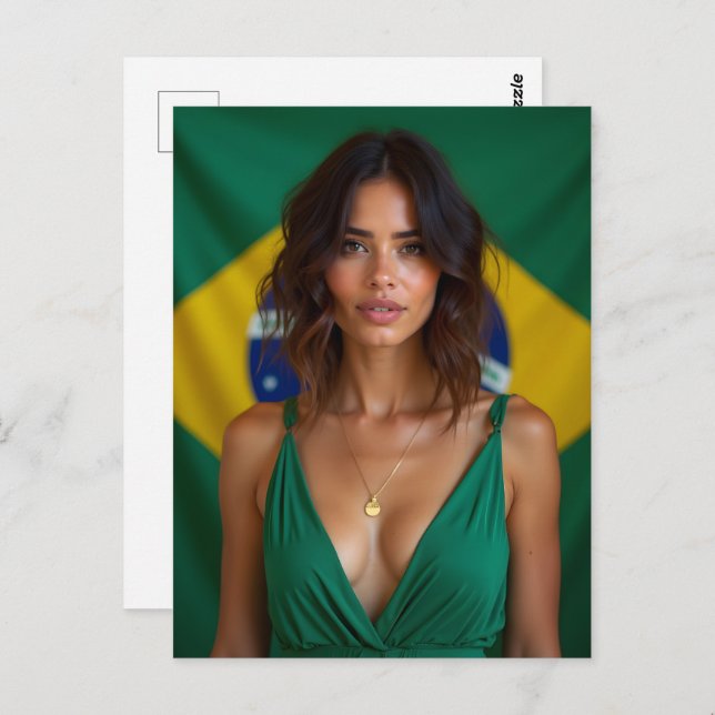 Cartão Postal Linda mulher brasileira (Frente/Verso)