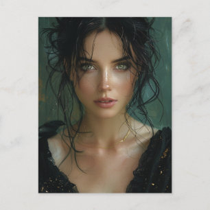 Cartão Postal Linda Mulher de Preto