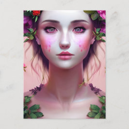 Cartão Postal Linda Mulher Étera Fantasia Art