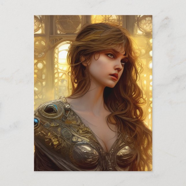 Cartão Postal Linda Mulher Guerreira (Frente)