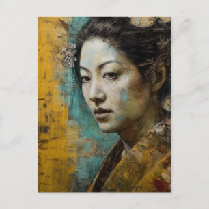 Cartão Postal Linda mulher japonesa