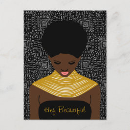 Cartão Postal Linda Mulher Negra com Colar Tribal
