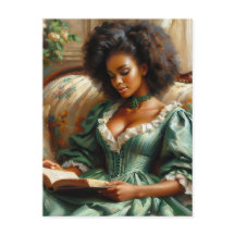 Linda Mulher Negra Lendo Um Livro Em Portos