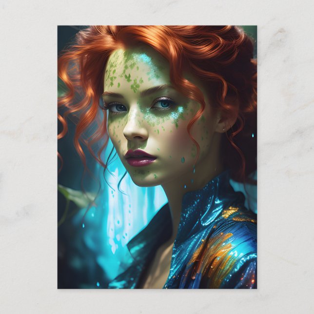Cartão Postal Linda Mulher Ruiva (Frente)