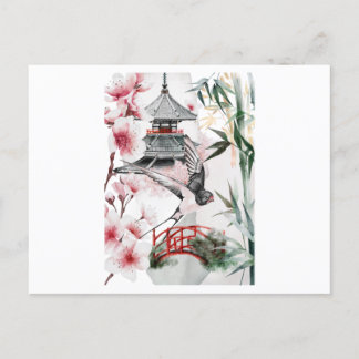 Cartão Postal Linda paisagem japonesa