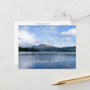 Cartão Postal Linda paisagem na Escócia - Loch Lemond