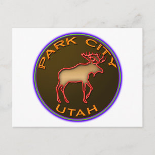 Cartão Postal Linda Park City Moose Medallion Gear