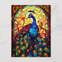 Cartão Postal Linda Peacock Vidro Escondido Arte Selvagem
