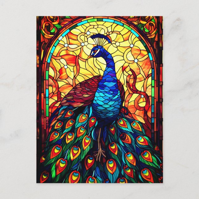 Cartão Postal Linda Peacock Vidro Escondido Arte Selvagem (Frente)