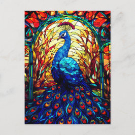 Cartão Postal Linda Peacock Vidro Escondido Arte Selvagem