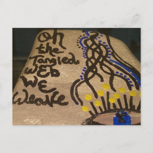 Cartão Postal Linda Pedrinha Pintada Teia Que Tecemos