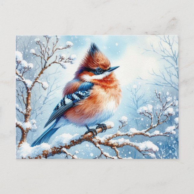 Cartão Postal Linda pintura branca de pássaro (Frente)