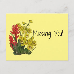 Cartão Postal Linda pintura vermelha Dourada Rosy Fireweed