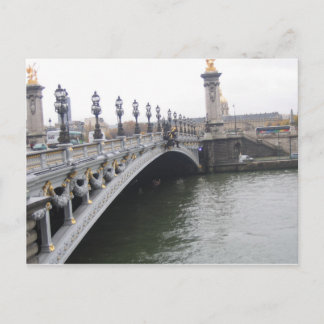Cartão Postal Linda ponte em Paris, França