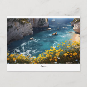 Cartão Postal Linda praia na Grécia