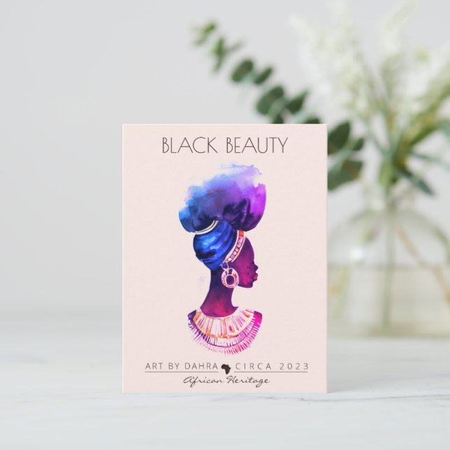 CARTÃO POSTAL LINDA RAINHA AFRICANA (Em pé/Frente)