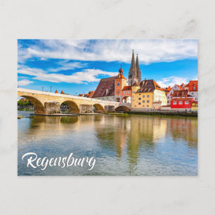 Cartão Postal Linda Regensburg, Alemanha