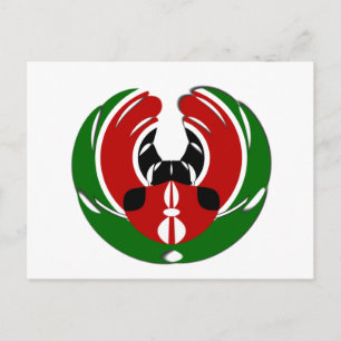 Cartão Postal Linda Tapeçaria no Quênia: Borboleta da Bandeira M