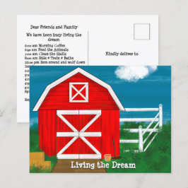 Cartão Postal Linda Tara Vermelha Desenho Vivendo o Sonho