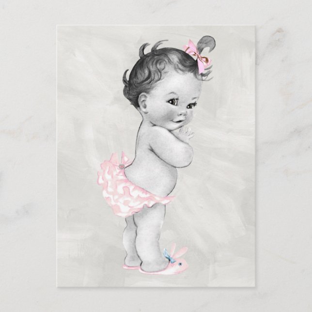 Cartão Postal Linda Vintage Baby Girl (Frente)