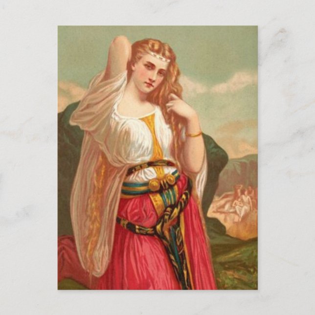 Cartão Postal Linda Vintage Lady (Frente)