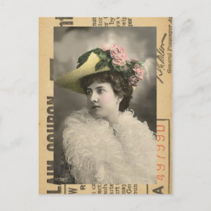 Cartão Postal Linda Vintage Lady