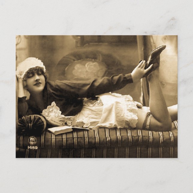 Cartão Postal Linda! Vintage Risque Francês (Frente)