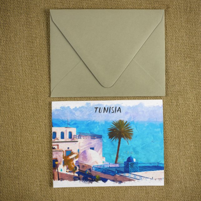 Cartão Postal Linda visão do Panorama da Tunísia (tunisia africa travel postcard)