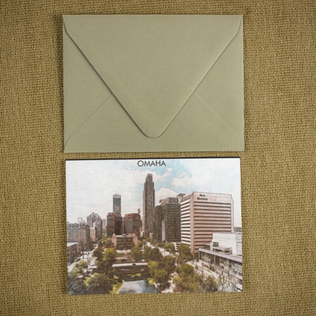 Cartão Postal Linda Vista de Cidade de Omaha Nebraska (omaha cityscape postcard)