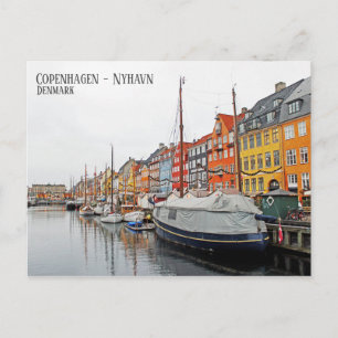 Cartão Postal Linda vista de Copenhague/Nyhavn/Dinamarca em cart