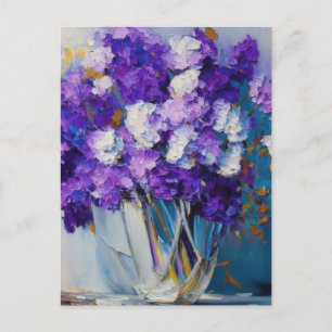 Cartão Postal Lindas Flores Roxas Antigas