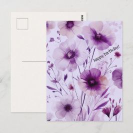 Cartão Postal Lindas Flores Silvestres FELIZ ANIVERSÁRIO