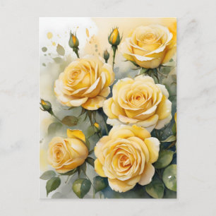 Cartão Postal Lindas Rosas Amarelas