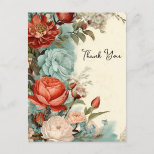 Cartão Postal Lindas Rosas Florais Agradecimento