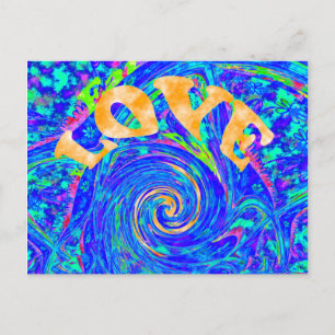 Cartão Postal Lindo Amor Azul Adorável Impressão Flash arte veto