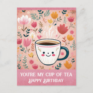 Cartão Postal Lindo Aniversário Cor-de-Rosa Você é Meu Prato de